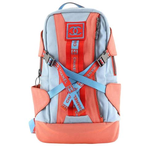 chanel backpack sport sea blue orange a18992 bf071410